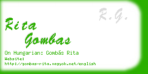 rita gombas business card