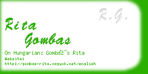 rita gombas business card